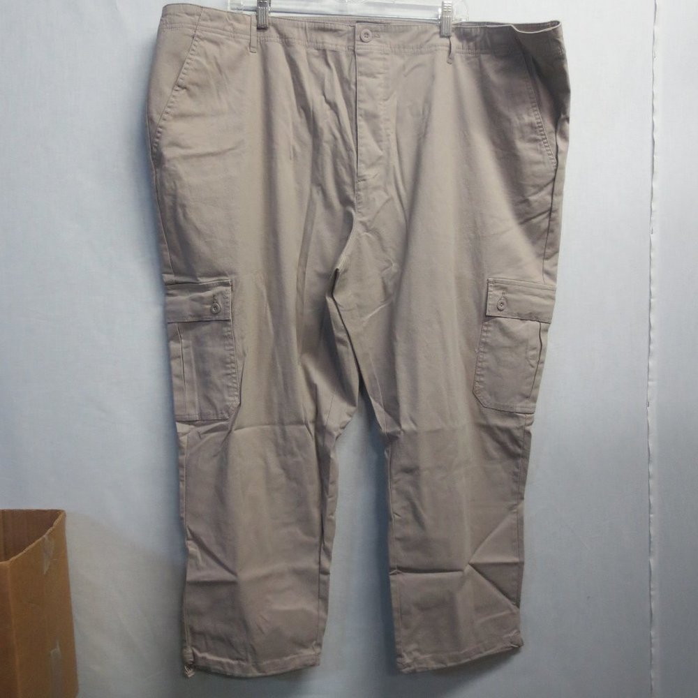 ASOS TAPERED  CARGO TROUSERS - KHAKI - WAIST 48" INSEAM 30"